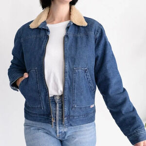 Vintage Levi's Dry Goods Trucker  Winter Denim Jacket with Sherpa Lining Medium